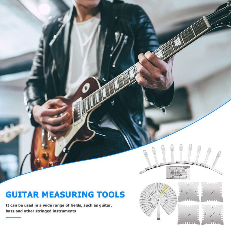 1 Set Guitar Measuring Tool Understring Radius Feeler Notched Radius Gauges