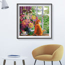 Partial Embroidery 14CT DIY Cat Flowers 2 Strands Kit Stamped Cross Stitch Craft