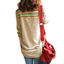 Women Fresh Hearts Flowers Print Blouse Round Neck Top Shirts XL