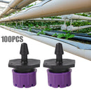 100pcs Adjustable Water Dropper Irrigation Hose Drip Head (Purple)