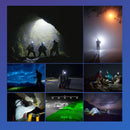 2PCS Headlamp Flashlight Outdoor Wide Beam COB Head Lamp with Motion Sensor