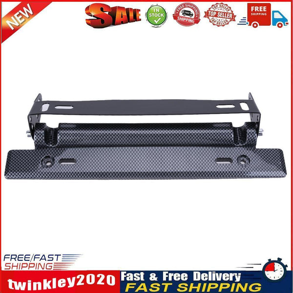 Adjustable Carbon Fiber Number Car Racing License Plate Frame Holder Newly