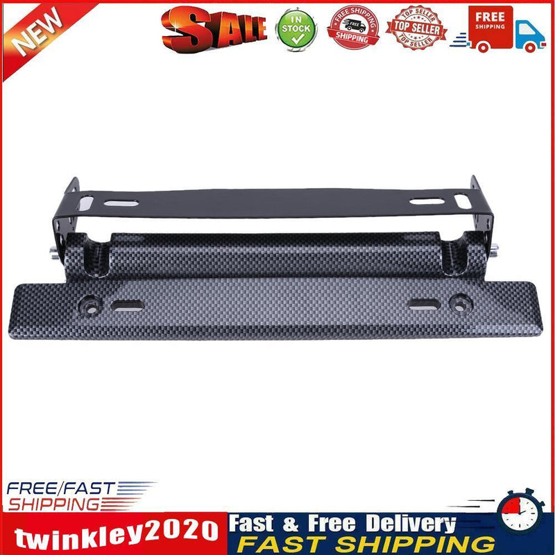 Adjustable Carbon Fiber Number Car Racing License Plate Frame Holder Newly