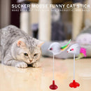 2pcs Funny Cat Toys Elastic Feather False Mouse Bottom Sucker for Pets Mous
