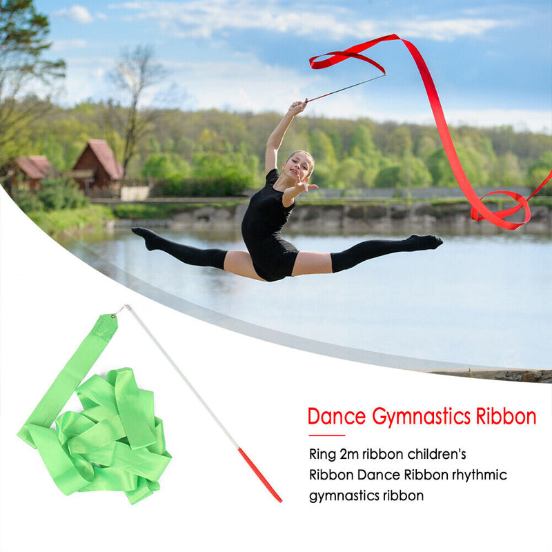 #A 2m Gym Dance Ribbons Rhythmic Equipment Gymnastics Art Ballet Streamer for