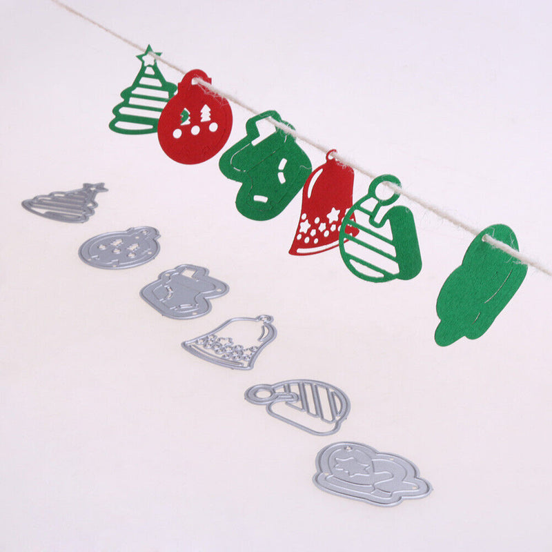 6pcs Carbon Steel Christmas Tree Decor Cutting Dies Stencils For DIY Card-177156