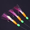 3Pcs Saltwater Hairy Hook Rigging for Herring Fishing Skin Tinsel Feathers Newly