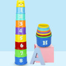 9pcs Stacking Cups Children Early Education Learning Toys Folding Tower Batteries
