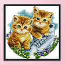 11CT Craft Handwork DIY Embroidery Kit Cotton Stamped Cross Stitch Warm Animals