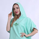 Water Absorb Quick Dry Hooded Changing Robe Beach Swimming Cloaks (Green) Newly