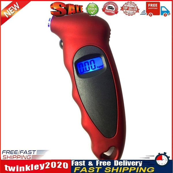 HB-110 Digital Tire Tyre Pressure Gauge 0-150 PSI for Car Motorcycle (Red) Newly