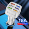 #A 6 in 1 75W 15A QC 3.0 USB Car Chargers Fast Charging Adapter for Mobile Phone