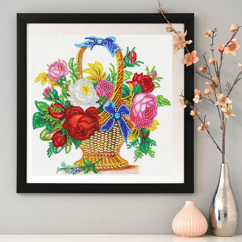 5D DIY Special Shaped Diamond Painting Flower Basketball Cross Stitch Home Decor Kit