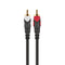 Dual 6.35mm to 2RCA Audio Cable DVD Mixer Connected Wire for Amplifier (2m)