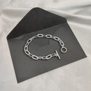 Wrist Stainless Steel Geometric Shape Toggle Clasp Bracelet OT Buckle Chain