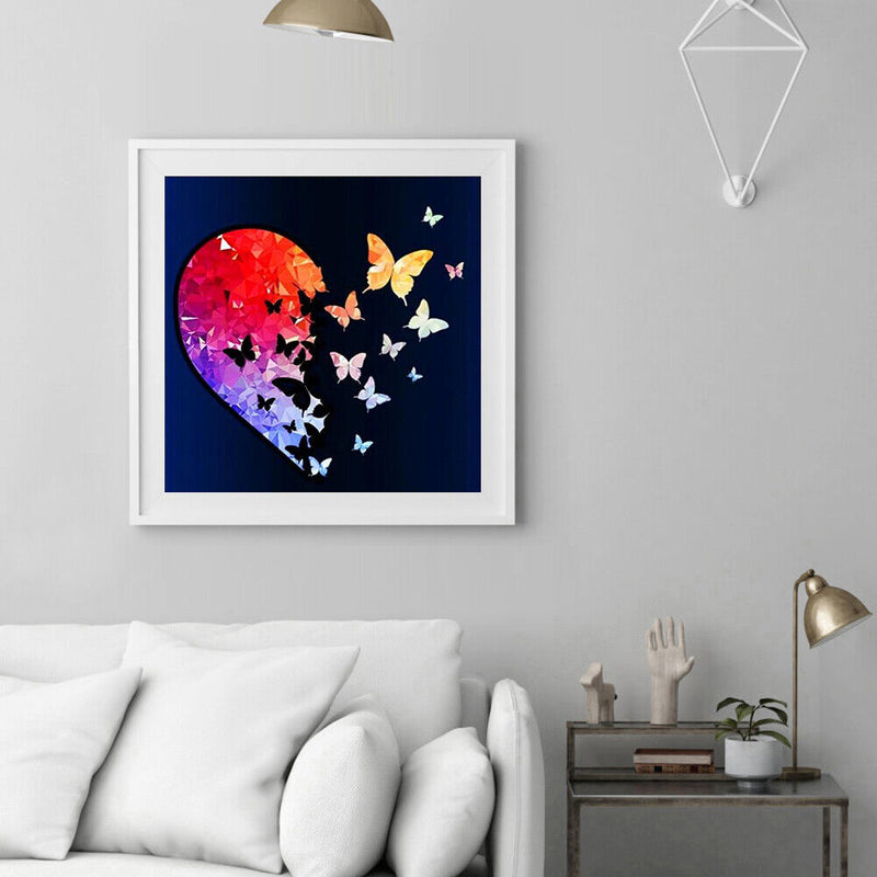 DIY Oil Paint by Numbers Half Heart Butterfly Drawing Kit Coloring Picture