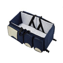 Waterproof Baby Crib Changing Diaper Foldable Mummy Shoulder Bag (Dark Blue