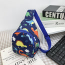 Children Cute Cartoon Print Nylon Chest Bags Mini Crossbody Bags (Blue)