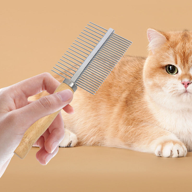 Pet Dematting Flea Comb Cats Dog Grooming Hair Removes Brush (Double Side) Newly