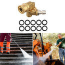 1/4 QC Pivoting Coupler 180 Degree Gutter Cleaner Attachment + 10pcs O-Rings