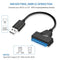 USB 2.0 to SATA 22Pin Adapter Cable HDD SSD External Hard Drive Converter Wire
