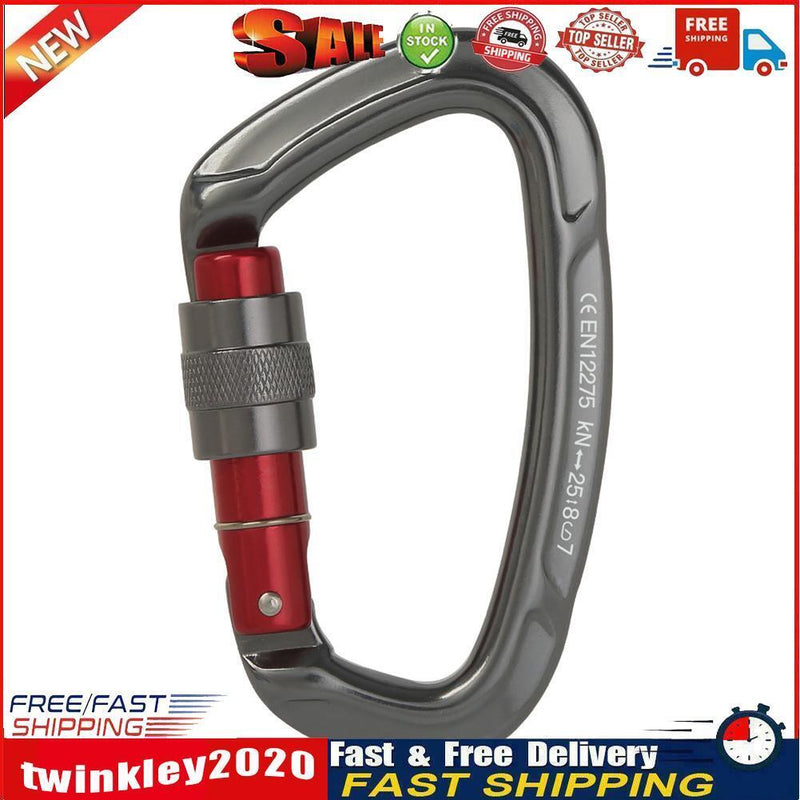 Aluminum Carabiner Outdoor Camping Climbing Hammock Lock Buckle (Grey) Newly