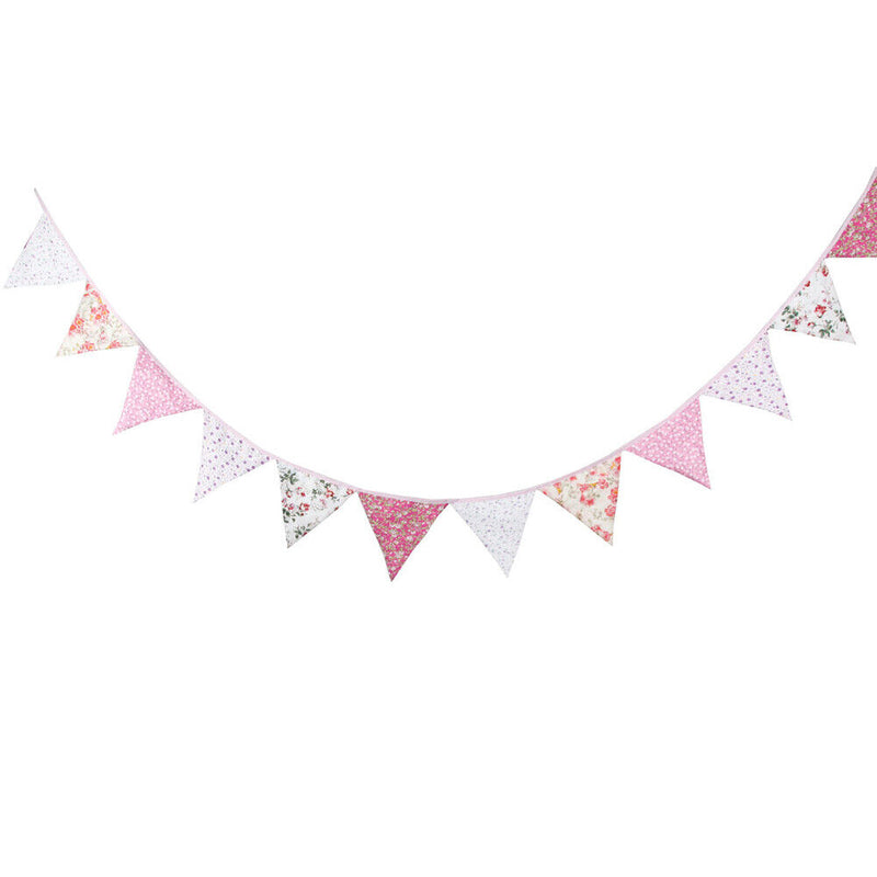 12 Flags 3.2m Retro Flowers Party Wedding Pennant Bunting Banner Decor