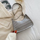 Retro Alligator Pattern Chain Money Purse Women PU Leather Totes Underarm Bags
