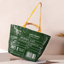 Women Nylon Woven Top-handle Bag Lady Large Capacity Handbag (Green L)