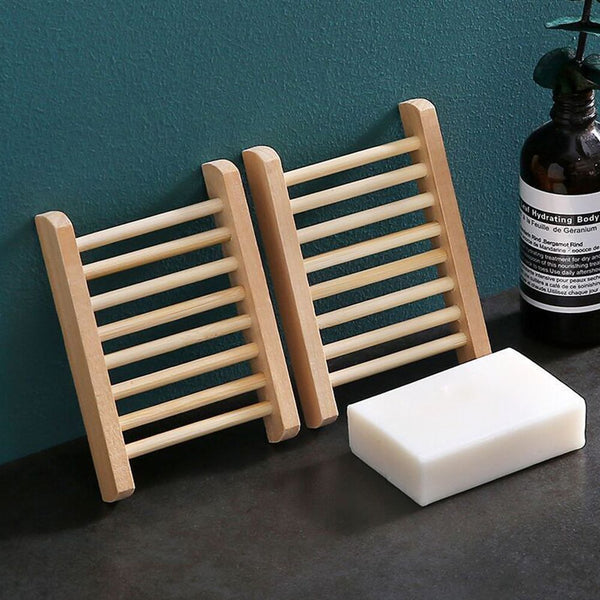 Water Bamboo Bathroom Supplies Soap Holder Sponge Plate Soap Dish Storage Box