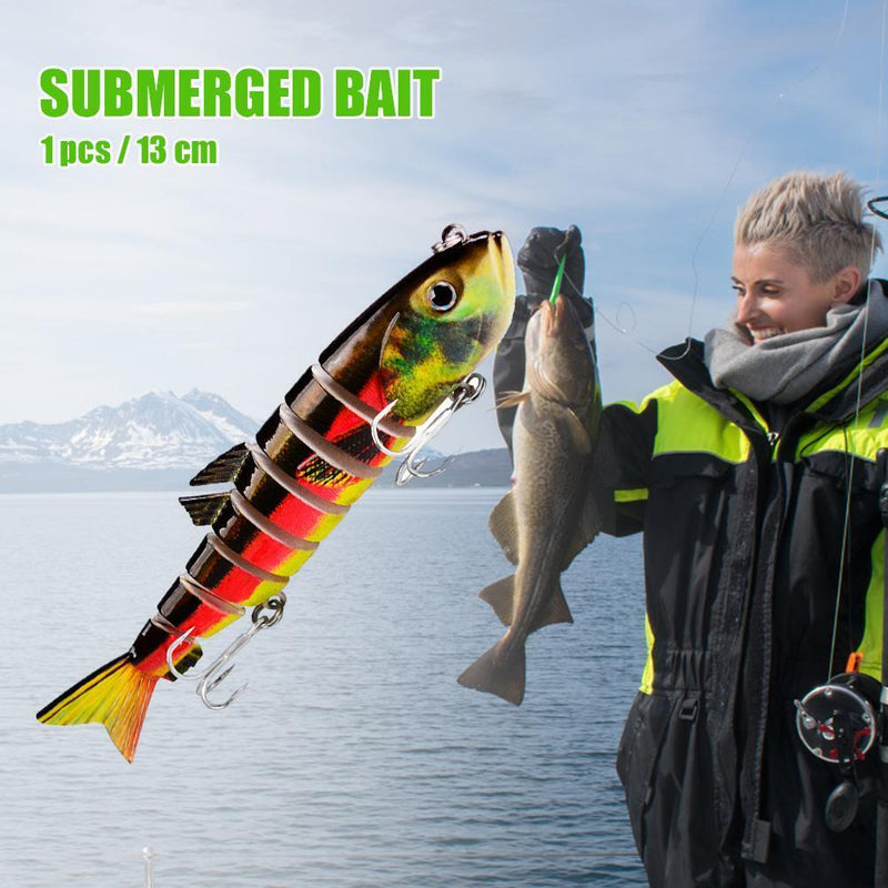 13cm 22g Plastic Lure 8-section Artificial Hard Bait Sea Fishing Tackle (B)