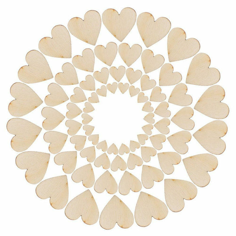DIY 4 Sizes Crafts Accessories Wedding Decor Wooden Love Heart Table Scatter