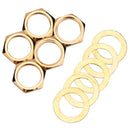 3/8 In. Guitar Bass Socket Nut Gasket Connector Washer Nuts Set (Black)