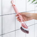 #A Multifunctional Kitchen Dish Brush Long Handle Automatic Liquid Dispenser Bru