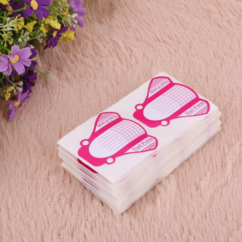 100pcs Nail Forms for Acrylic UVgel Nail Art Tip Guide Extension