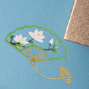 Chinese Style DIY Cotton Bookmark Fan Shaped Tassels Book Marks Needlework Craft