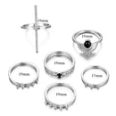 6pcs/Set Cross Knuckle Ring Fashion Geometric Women Alloy Rings Jewelry Gifts
