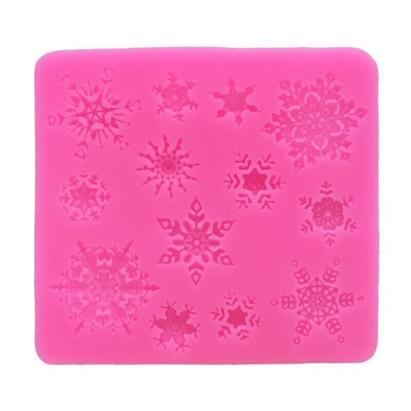 Winter Snowflake Stars Silicone Fondant Mold Cake Decorating Border Baking Icing