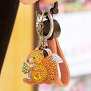 4pcs DIY Animals Full Drill Special Shaped Diamond Painting Bag Keychains Newly