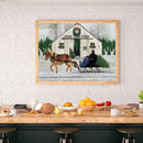 Diamond Painting 5D DIY Pine Tree Cart Full Round Drill Rhinestone Mosaic Crafts