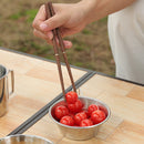 Wooden Folding Chopsticks Outdoor Camping Picnic Portable Tableware (A) Newly