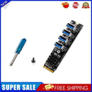 M.2 M KEY PCI-E Riser Card 4-port PCI-E X1 Adapter Module Expansion Board