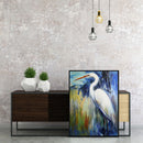 Oil Paint by Numbers Stand Egret Canvas Artwork Living Room Picture Decoration