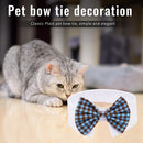 Pet Dog Cat Lattice Bow Tie Necklace Adjustable Strap Puppy Kitten Necklace Necklace