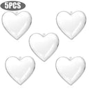 5PS Clear Plastic Craft Ball Hearts Shape Baubles For Christmas P6R7