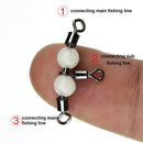 10pcs 3 Way Rolling Barrel Swirl Glowing Bead Fixed Ring Connectors