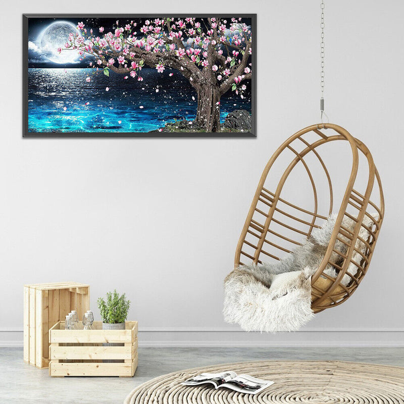DIY Diamond Painting Kits Moon Peach Blossoms Full Round Drill Home Decorat
