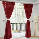 2pcs 2m Semi Blackout Curtain Vine Leaf Partition Window Decor(Wine Red)