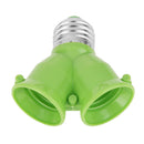 10pcs E27 to 2E27 Lamp Holder Converter Adapter Bulb Base(Green)