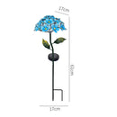 LED Solar Light Hydrangea Flower Lawn Stakes Lamp Outdoor Art Decor (Blue) Newly